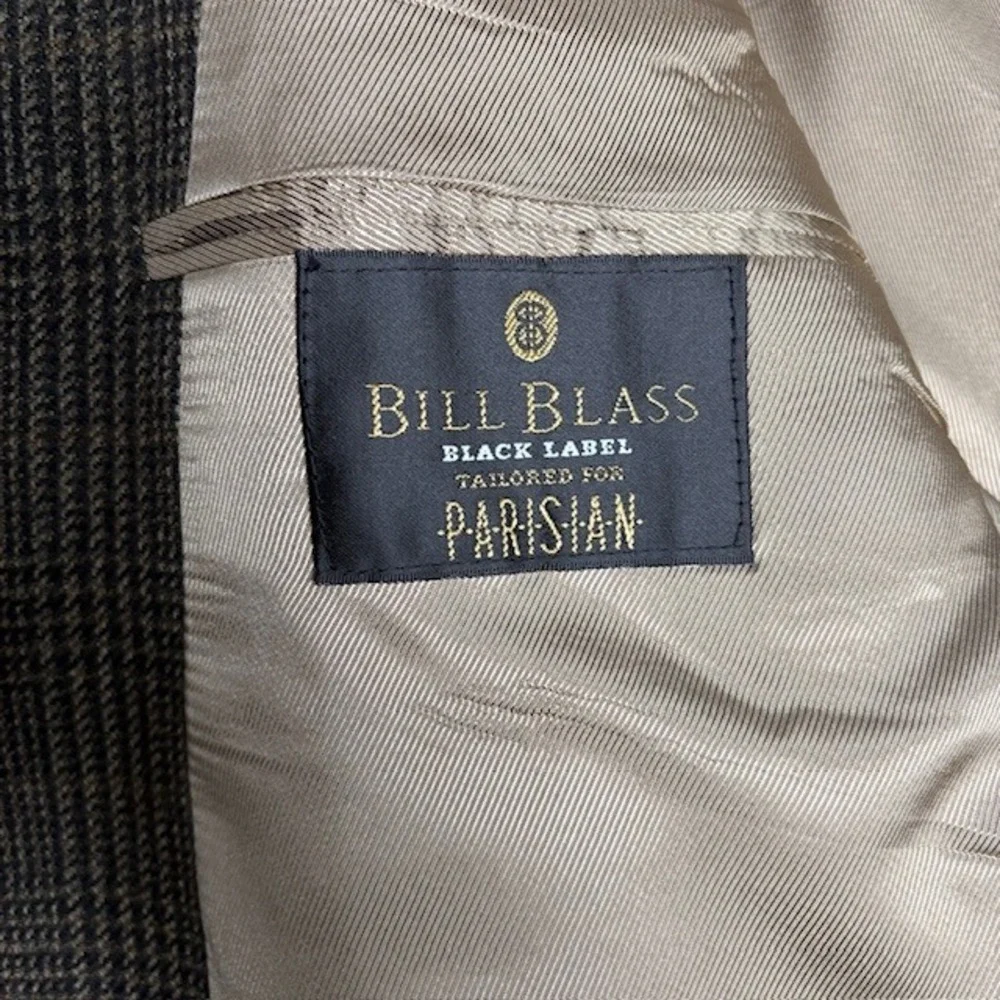 Bill Blass Black Label Parisian Men's Wool Plaid Blazer Jacket‎